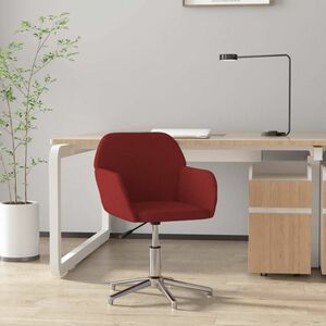 vidaXL Obrotowe krzesło biurowe, winna czerwień, obite tkaniną obraz