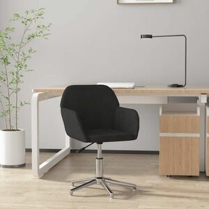vidaXL Obrotowe krzesło biurowe, czarne, obite tkaniną obraz