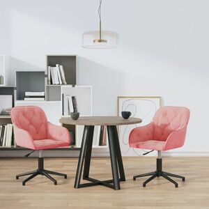 vidaXL Obrotowe krzesła stołowe, 2 szt., różowe, aksamitne obraz