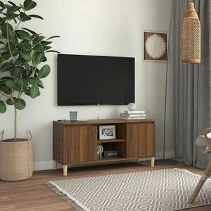 vidaXL Szafka TV, drewniane nóżki, brązowy dąb, 103, 5x35x50 cm obraz