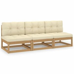 vidaXL 3-osobowa sofa z poduszkami, lite drewno sosnowe obraz