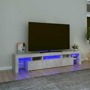 vidaXL Szafka pod TV z oświetleniem LED, szarość betonu 200x36, 5x40 cm obraz