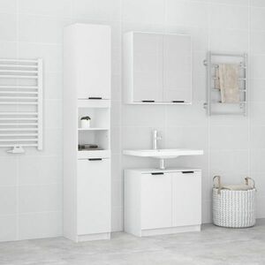 vidaXL Zestaw 3 szafek łazienkowych, biały, materiał drewnopochodny obraz