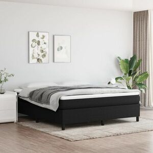 vidaXL Rama łóżka, czarna, 180x200 cm, obita tkaniną obraz