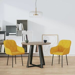 vidaXL Krzesła stołowe, 2 szt., żółte, obite aksamitem obraz