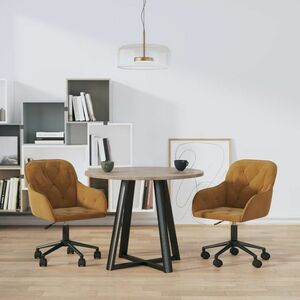 vidaXL Obrotowe krzesła stołowe, 2 szt., brązowe, aksamitne obraz