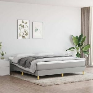 vidaXL Rama łóżka, jasnoszara, 160 x 200 cm, tapicerowana tkaniną obraz