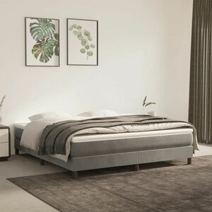 vidaXL Rama łóżka, jasnoszara, 180 x 200 cm, tapicerowana aksamitem obraz
