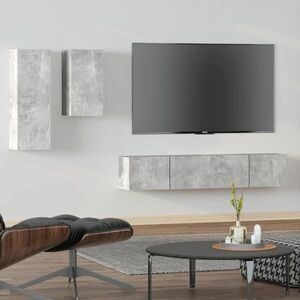 vidaXL Zestaw 4 szafek telewizyjnych, szarość betonu obraz