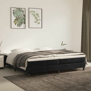 vidaXL Rama łóżka, czarna, 200x200 cm, tapicerowana aksamitem obraz