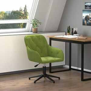 vidaXL Obrotowe krzesło biurowe, jasnozielone, tapicerowane aksamitem obraz