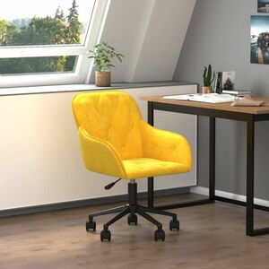 vidaXL Obrotowe krzesło biurowe, żółte, tapicerowane aksamitem obraz
