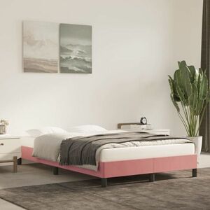 vidaXL Rama łóżka, różowa, 120 x 200 cm, tapicerowana aksamitem obraz