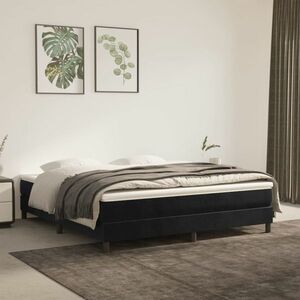 vidaXL Rama łóżka, czarna, 160 x 200 cm, tapicerowana aksamitem obraz