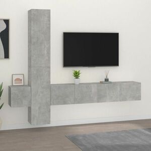 vidaXL 5-częściowy zestaw szafek telewizyjnych, szarość betonu obraz