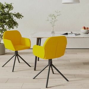 vidaXL Obrotowe krzesła stołowe, 2 szt., żółte, aksamitne obraz