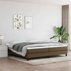 vidaXL Rama łóżka, ciemnobrązowa, 200x200 cm, obita tkaniną obraz