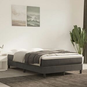 vidaXL Rama łóżka, ciemnoszara, tapicerowana aksamitem, 120 x 200 cm obraz