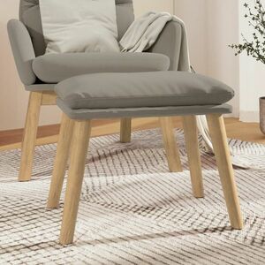 vidaXL Fotel z podnóżkiem, jasnoszary, tapicerowany tkaniną obraz