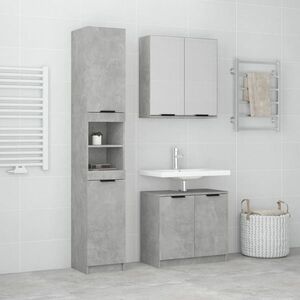 vidaXL Zestaw 3 szafek łazienkowych, szarość betonu obraz