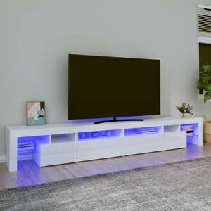 vidaXL Szafka pod TV z oświetleniem LED, biała, 260x36, 5x40 cm obraz