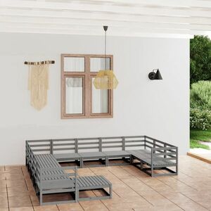 vidaXL 12-cz. zestaw mebli wypoczynkowych do ogrodu, drewno sosnowe obraz
