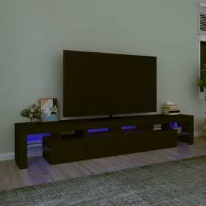 vidaXL Szafka pod TV z oświetleniem LED, czarna, 230x36, 5x40 cm obraz