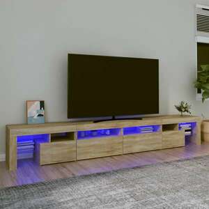 vidaXL Szafka pod TV z oświetleniem LED, dąb sonoma, 260x36, 5x40 cm obraz