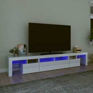 vidaXL Szafka pod TV z oświetleniem LED, biała, 230x36, 5x40 cm obraz