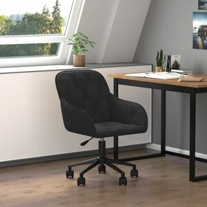 vidaXL Obrotowe krzesło biurowe, czarne, tapicerowane aksamitem obraz