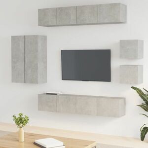 vidaXL 8-częściowy zestaw szafek telewizyjnych, szarość betonu obraz