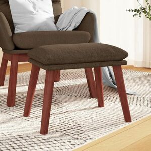 vidaXL Rozkładany fotel z podnóżkiem, brązowy, tkanina obraz