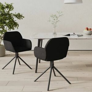 vidaXL Obrotowe krzesła stołowe, 2 szt., czarne, aksamitne obraz