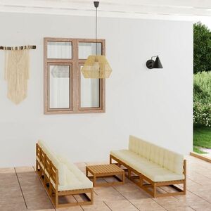vidaXL 9-cz. zestaw wypoczynkowy do ogrodu, z poduszkami, lita sosna obraz