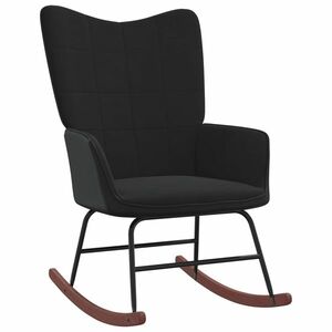vidaXL Fotel bujany, czarny, aksamit i PVC obraz