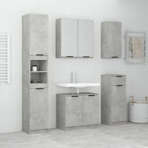 vidaXL 5-cz. zestaw szafek do łazienki, szarość betonu obraz