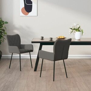 vidaXL Krzesła stołowe, 2 szt., ciemnoszare, tkanina obraz