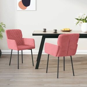 vidaXL Krzesła do jadalni, 2 szt., różowe, aksamit obraz