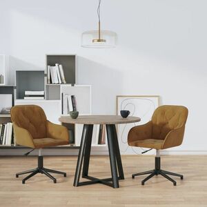 vidaXL Obrotowe krzesła stołowe, 2 szt., brązowe, aksamitne obraz
