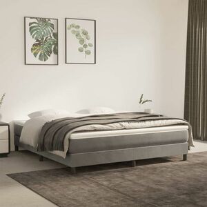 vidaXL Rama łóżka, jasnoszara, 160 x 200 cm, tapicerowana aksamitem obraz