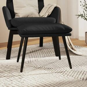 vidaXL Rozkładany fotel z podnóżkiem, czarny, sztuczna skóra obraz
