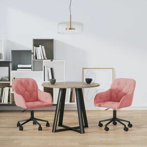 vidaXL Obrotowe krzesła stołowe, 2 szt., różowe, aksamitne obraz