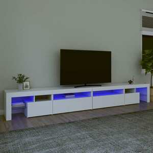 vidaXL Szafka pod TV z oświetleniem LED, biała, 290x36, 5x40 cm obraz
