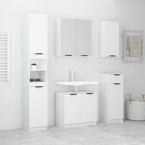 vidaXL 5-cz. zestaw szafek do łazienki, biały, materiał drewnopochodny obraz