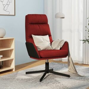 vidaXL Krzesło wypoczynkowe, winna czerwień, obite tkaniną obraz