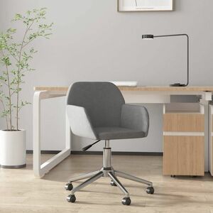 vidaXL Obrotowe krzesło biurowe, jasnoszare, tapicerowane tkaniną obraz
