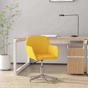vidaXL Obrotowe krzesło biurowe, żółte, tapicerowane tkaniną obraz