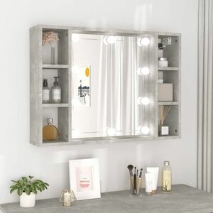 vidaXL Szafka łazienkowa z lustrem, szara, materiał drewnopochodny obraz