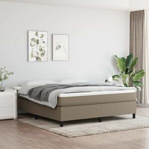 vidaXL Rama łóżka, kolor taupe, 180x200 cm, obita tkaniną obraz