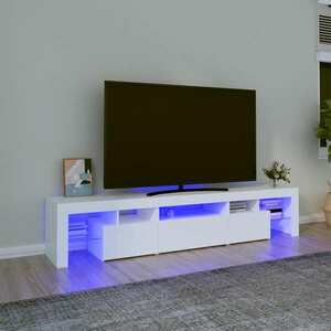 vidaXL Szafka pod TV z oświetleniem LED, biała 200x36, 5x40 cm cm obraz